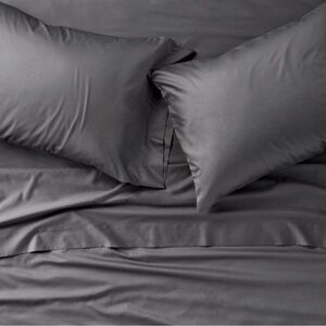 Casaluna Full 600 Thread Count Sateen Sheet Set Dark Gray